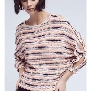 Anthropologie Sweater Women's S small Postmark Malu spacedye peekaboo sleeve